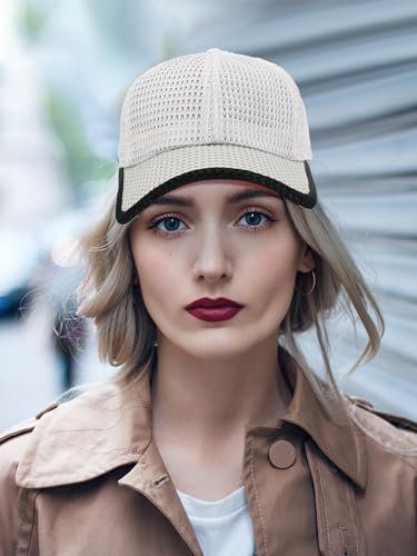 4Pcs Mesh Hats for Men, Breathable Summer Mesh Baseball Caps Quick Dry - color: Black, Navy,light Gray and Beige