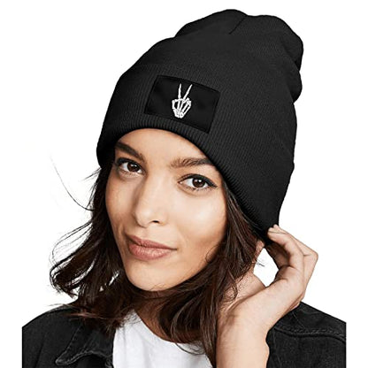 Cool Graphic Beanie for Men and Women - Black - color: Skeleton2