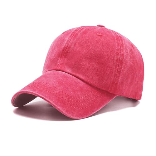 NPJY Baseball Cap Golf Dad Hat Adjustable Original Classic Low Profile Hat - color: Red(washed)
