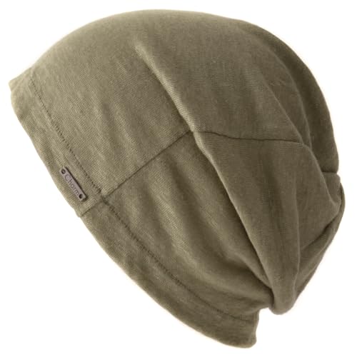 CHARM Mens Summer Linen Beanie - color: Khaki