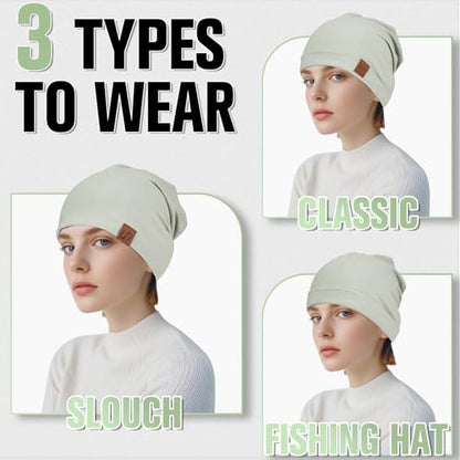 GXCROR Beanie Hats for Men,Beanie for Men Women,Slouchy Beanies - color: Light Green