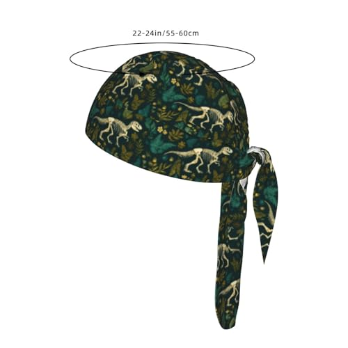 Adjustable Cycling Cap, Quick Dry Sports Bandana Skull Cap Helmet Liner - color: Dinosaur Skeletons