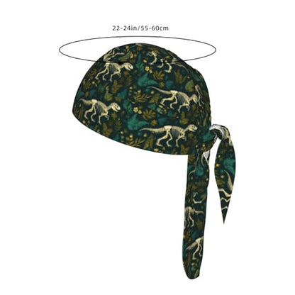 Adjustable Cycling Cap, Quick Dry Sports Bandana Skull Cap Helmet Liner - color: Dinosaur Skeletons