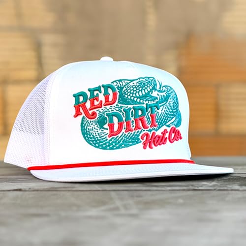 Red Dirt Hat Company Wildlife Hat | 5-Panel Western Adjustable Snapback Cap - color: Sneak Attack - White