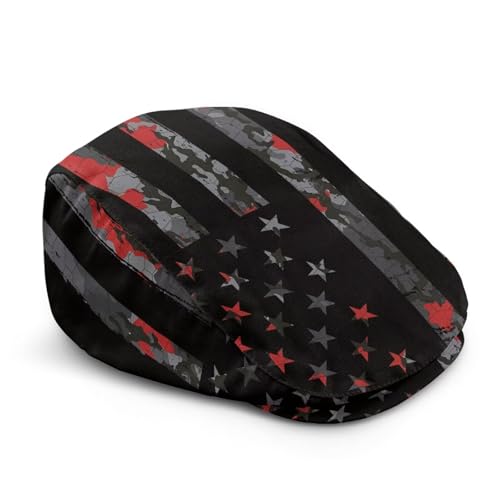 Mens Womens Newsboy Flat Cap Beret Hat Ivy Irish Gatsby Driving Cabbie Hat Lightweight Summer for Golf - color: American Flag Camouflage
