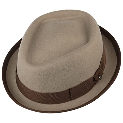 Lierys Diamond Crown Pork Pie Hat Women/Men | - color: Beige, size: 7 1/2-7 5/8