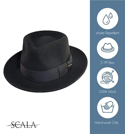Scala Classico Men's Crushable Wool Felt Fedora - color: Grey, size: X-Large