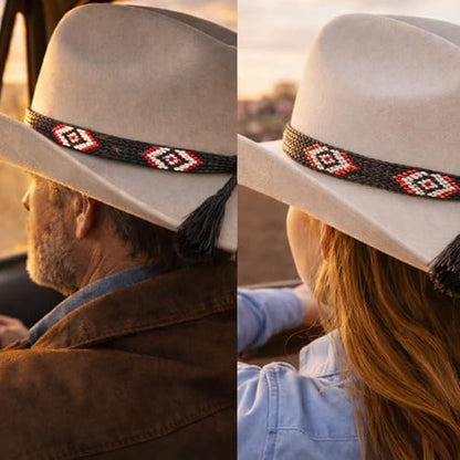 Gamboa Horsehair Hat Band for Cowboy Hats - color: Beaded Design