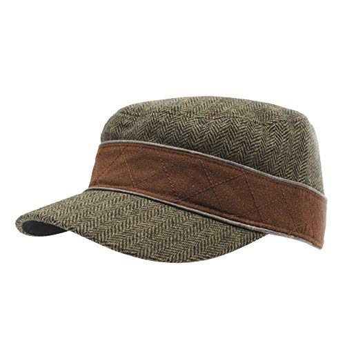 The Vintage Year Washed Cotton Distressed Cadet Hat Military Army Cap - color: Wool Olive, size: 7 3/8