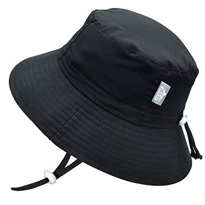 JAN & JUL Kids' Quick Dry Beach Bucket Sun-Hat for Swimming - color: Black, size: 6-24 Months