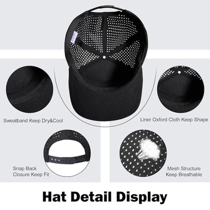 Mens Oversize XXL Flat Brim Baseball Cap - color: Black