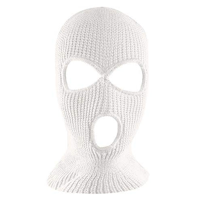 Super Z Outlet Knit Sew Acrylic Outdoor Full Face Cover Thermal Ski Mask One Size Fits Most - color: White