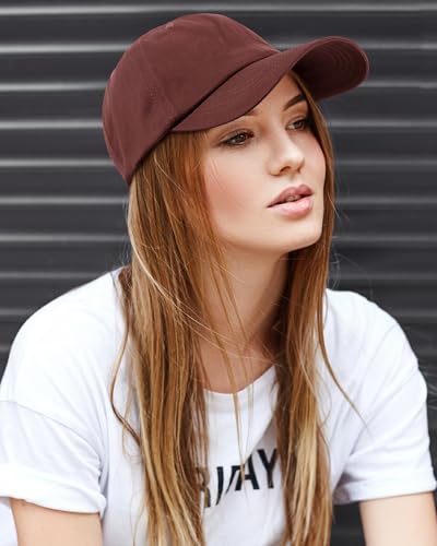 Lvaiz Womens Satin Lined Baseball Cap Washed Cotton Adjustable Dad Hat - color: Coffee Brown