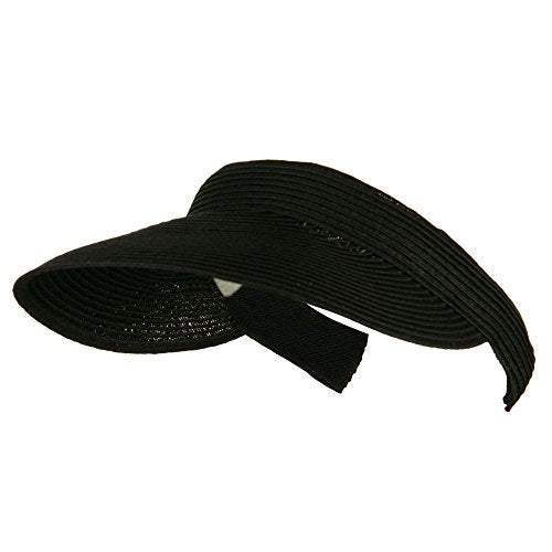 UPF 50+ Paper Braid Clip On Visor - color: Black