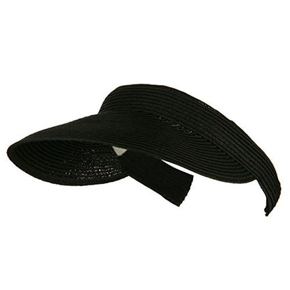 UPF 50+ Paper Braid Clip On Visor - color: Black