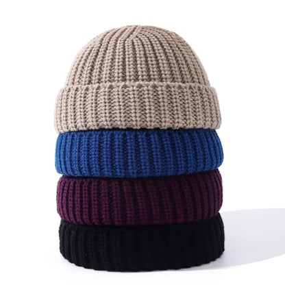 Beanie Men Knit Skull Cap Warm Stocking Hats Women Winter Snow Ski Hats Cuffed Plaid Hat Toboggan Hat - color: Mg-zzm2572-purple