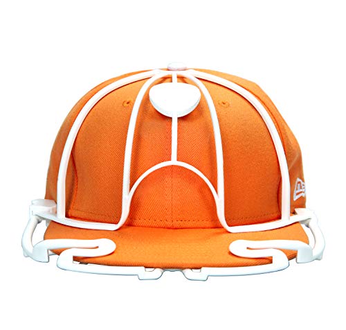 Perfect Curve Cap Washer - Hat and Visor Cleaning Rack. for Hats with Flat and Curved Brims. Made in USA. - color: White