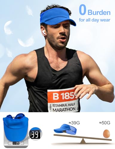 vidsel Sport Sun-Visor Hat Men Women, Summer UV Protection Stretchy Visor - color: Royal Blue