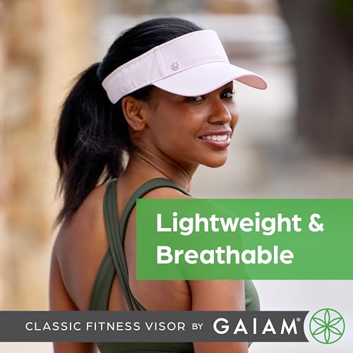 Gaiam Classic Fitness Sun Visor, Moisture-Wicking, Women (White)