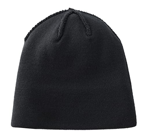 Home Prefer Mens Winter Hats Acrylic Knit Cuff Beanie Cap Warm Womens Beanie Hat - color: Black