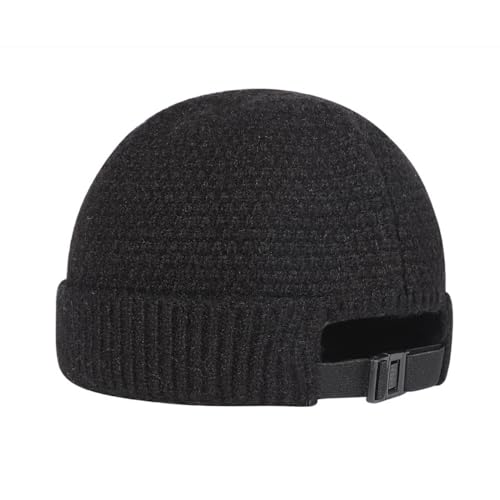 Mens Brimless Hats Adjustable Docker Cap Unisex Winter Casual Knitted Beanie Skull Caps - color: Royal Blue