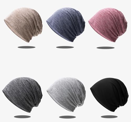 Utaly Soft Slouchy Chemo Beanie for Women Breathable Stretchy Skull Cap for Cancer Hair Loss Patients Sleep Wear - color: Grey