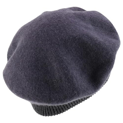Trendy Apparel Shop Plain Solid French Wool Beret Hat - color: Dark Grey