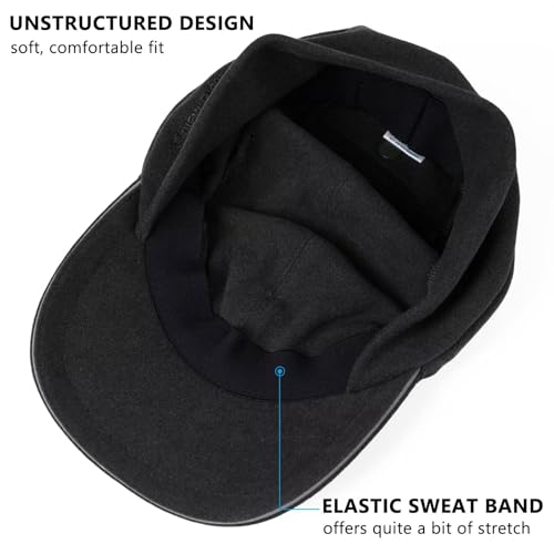 GADIEMKENSD Women's Winter Reflective Fleece Ponytail Hat with Drop Down Ear Warmer - color: Black, size: 7-7 1/8