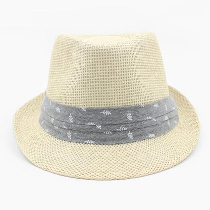 LIDHAY Straw Fedora Hat for Men Women |Short Brim Panama Sun Hat - color: Beige