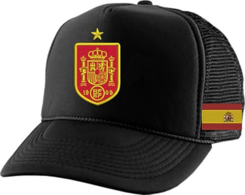 ALLNTRENDS Trucker Hat Embroidered Europe Champ Team Fan Snapback - color: Black, size: One Size
