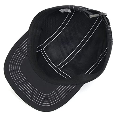 5 Panel Baseball Cap Camp Cap Taslon Short Brim Cap Quick Dry Hat Flat Bill Big Size Large Caps Oversize Running Hat - color: Black&white, size: 7 1/4