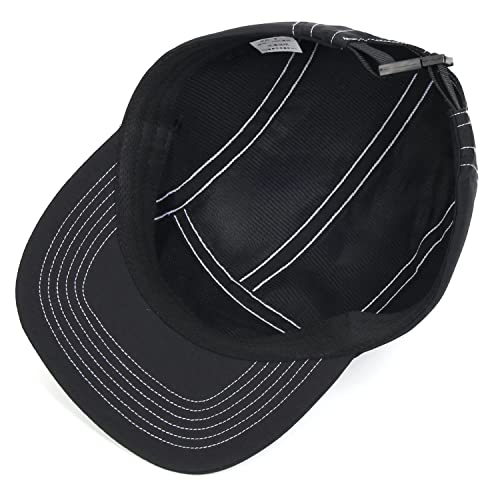 5 Panel Baseball Cap Camp Cap Taslon Short Brim Cap Quick Dry Hat Flat Bill Big Size Large Caps Oversize Running Hat - color: Black&white, size: 7 1/2