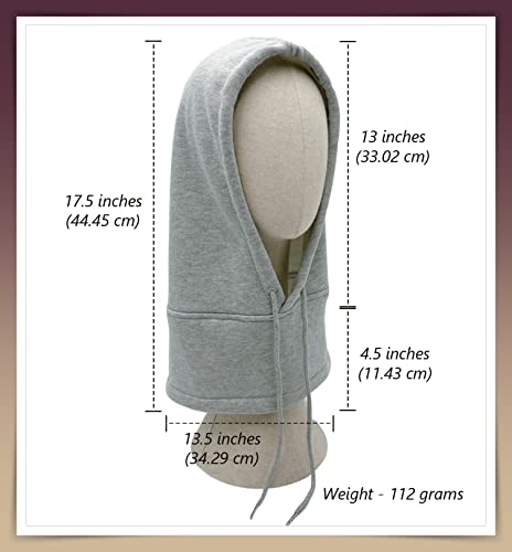 Unisex Sporty Snood Hat with drawstring Hood Scarf Neck Warmer Winter Balaclava Hood - color: Light Grey