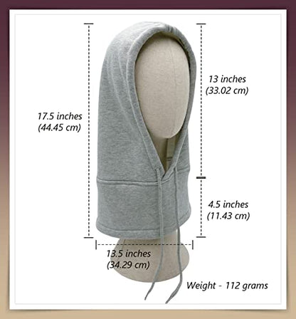 Unisex Sporty Snood Hat with drawstring Hood Scarf Neck Warmer Winter Balaclava Hood - color: Light Grey