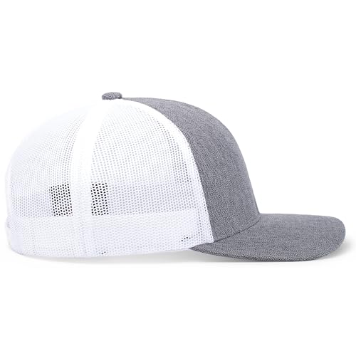Pacific Headwear Melange Heather Low-Profile Trucker - color: Grey Heather/White/Grey Heather