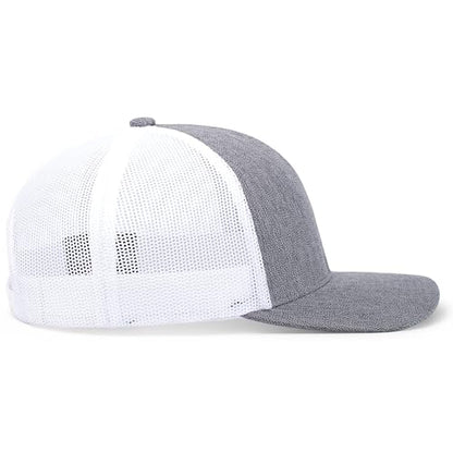 Pacific Headwear Melange Heather Low-Profile Trucker - color: Grey Heather/White/Grey Heather