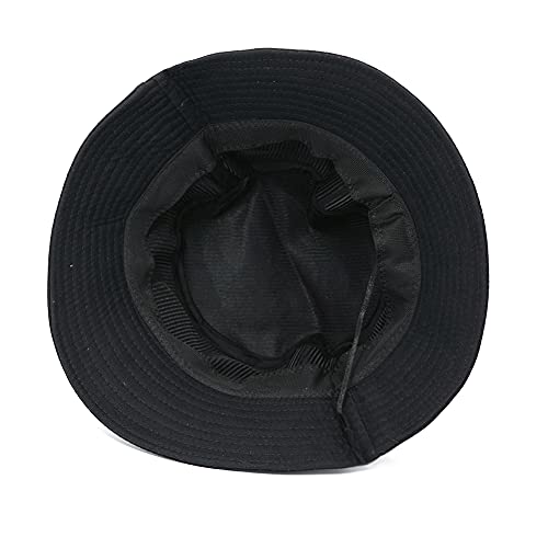 Cotton Bucket Hat Solid Color Beach Hat Summer Travel Sun Hats Fisherman Cap - color: Dolphin Black