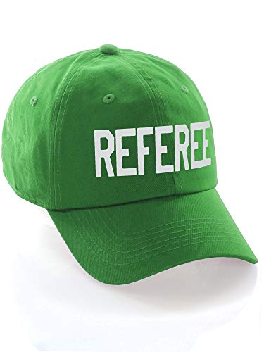 Classic Referee Hat Premium Cotton Low Profile Unstructured Adjustable Strapback - color: Green White