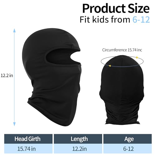 Pukavt 1-3 Pack Kids Balaclava Ski Mask for Boys and Girls - color: Black/Purple-2pk(thin )
