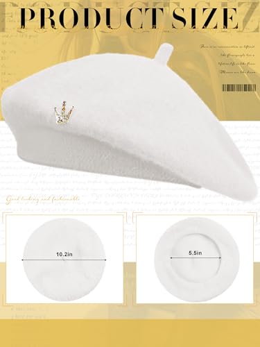 3 Pcs Beret Hats for Women - color: Cream White