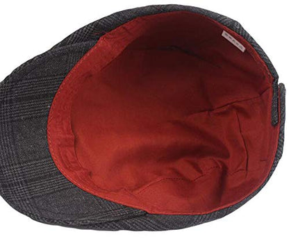 2 Pack Men's Cotton Flat Cap Ivy Gatsby Newsboy Hat - color: E