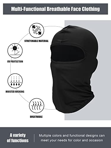 SATINIOR 9 Pcs Ski Mask Men Balaclava Pasa Montañas para Hombre Hood Protection Full Face Cover Cooling Neck Gaiter Bandana - color: Black