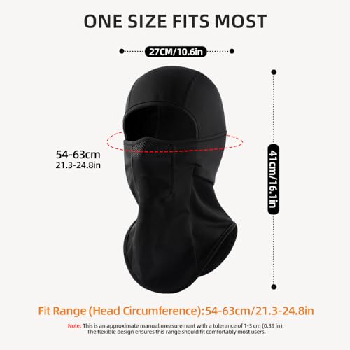 Ski Mask Balalclava Windproof Face Mask Warm Fleece Neck Cover for Cold Weather Helmet Hood for Men & Women - color: A04-2pcs(black+black)