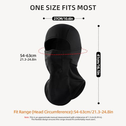 Ski Mask Balalclava Windproof Face Mask Warm Fleece Neck Cover for Cold Weather Helmet Hood for Men & Women - color: A04-2pcs(black+black)
