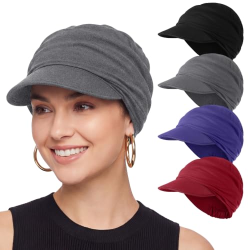 JenPen Chemo Cancer Cap for Women - color: Black, Dark Gray, Wine Red, Navy Blue