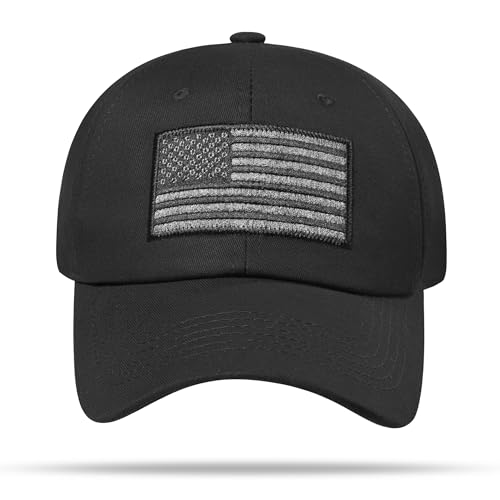 American Flag Hat, Adjustable Fit USA Baseball Cap for Men Women, Dad Hats, Outdoor Ball Caps for Casual Wear - color: Black