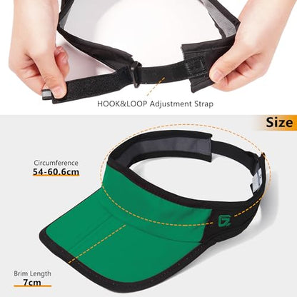 GADIEMKENSD Foldable Sun Visor Hat UPF 50+ Lightweight Adjustable - color: Dark Green Black