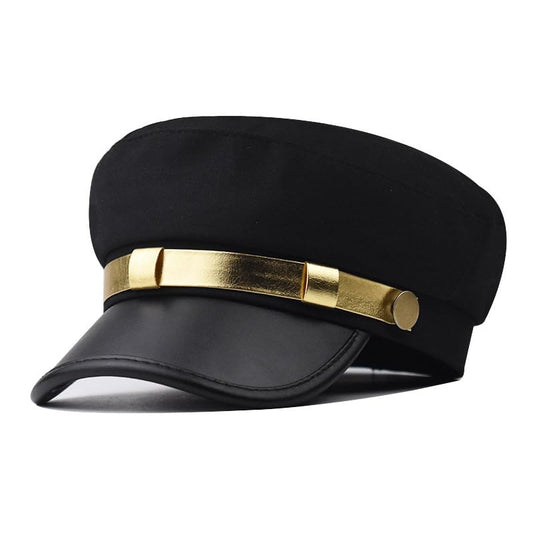 Chauffeur Hat Newsboy Cap Beret Driver Costumes Captain-Hat for Men Women - color: Gold-black
