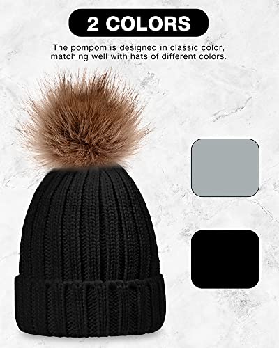 Syhood 4 Pcs Hat and Glove Set Winter Beanie and Glove Set - color: Black and Grey