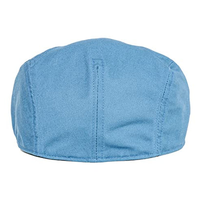 BOTVELA Men Cotton Twill Newsboy Flat Hat Fitted Cap - color: Light Blue, size: 7 5/8